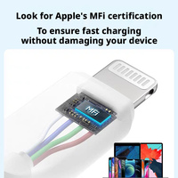 Cable de carga rápida USB-C a Light-ning con certificación MF de Anker, cable de carga PD A81A1, cable de carga C-L A81A2