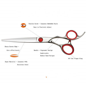 กรรไกรตัดผมแม็กซ์ 6 นิ้ว กรรไกรซอยผมแบบแบน สแตนเลส SUS440C สำหรับคนถนัดขวา ด้ามจับตามหลักสรีรศาสตร์ - Product Image 1