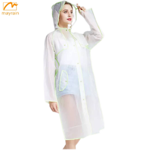 Chubasqueros reutilizables EVA para adultos, chubasquero de moda ecológico transparente para viajes al aire libre, chubasquero impermeable portátil - Product Image 2