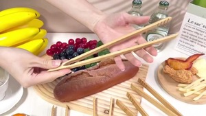 Anti-slip Design Great for <b>Serving</b> Food Multi-use Bamboo Tea <b>Tongs</b> Bamboo Toaster <b>Tongs</b> Reusable Wood Cooking <b>Tongs</b> - Product Image 6