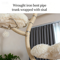 Arbre à chat de luxe grand format en bois massif écologique et sisal, tour d'escalade et griffoir, design Halloween pour usage intérieur