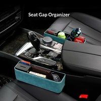 Boîte de rangement et organisateur pour l'espace entre les sièges de voiture en suède, pour console latérale