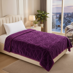 Luxury Embossed Polyester Mink <b>Blanket</b> 1.6KG 457 GSM Soft Warm Winter Geometric Pattern 150x220CM for Home Hotel - Product Image 3