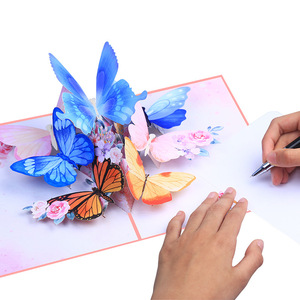 Mariposa Pop up Card 3D Butterfly Floral Greeting Card Handmade Art Paper Digital Printing <b>Matte</b> <b>Varnishing</b> - Product Image 4