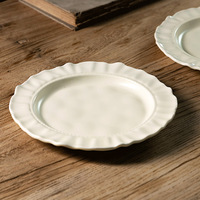 Assiettes en céramique de couleur unie, style hôtelier créatif et luxueux, pour mariage, événement, pâtes, salade, légumes
