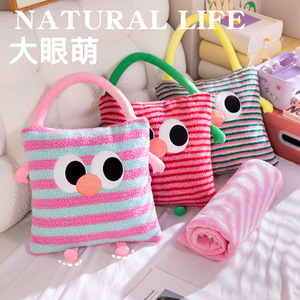 Cute Plush Pillow <b>Blanket</b> 2 In 1 For Nap And Back Support With Cartoon Design Unisex Soft Comfortable Home Use - Product Image 3