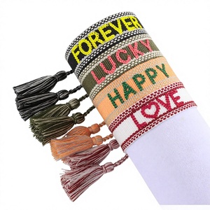 <span class=keywords><strong>Bracelet</strong></span> tendance en tissu coloré brodé en 3D avec breloque <span class=keywords><strong>PARIS</strong></span> pour fans d'événements sportifs - Product Image 1