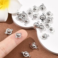 PandaHall 20 pièces de connecteurs breloques ronds en laiton plaqué or 18 carats et platine SHEGRACE