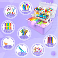 Kit de bricolage tout-en-un en plastique certifié CE, plus de 1500 pièces, extra large, pour les projets créatifs des enfants et les fournitures de rentrée scolaire