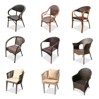 Chaises en rotin pliables en plastique à bas prix en gros, cadre en métal, meubles d'extérieur imperméables, chaise de jardin pour salle à manger