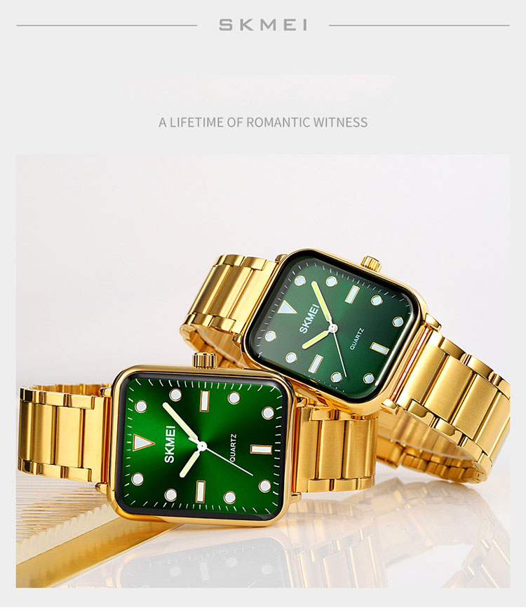 2022 Новые поступления Skmei 1954 роскошные квадратные парные унисекс reloj hombre femme time Мужские наручные кварцевые часы