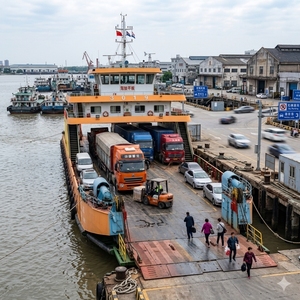 <span class=keywords><strong>Bateau</strong></span> <span class=keywords><strong>de</strong></span> Travail Fluvial Ro-Ro en Acier Professionnel Personnalisable pour le <span class=keywords><strong>Transport</strong></span> <span class=keywords><strong>de</strong></span> Camions et Berlines, Grand Pont, à Vendre - Product Image 2