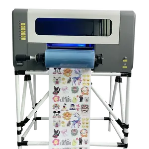 UV DTF printer full set AB film automatic A3 UV flatbed varnish printer for phone case bottle glass metal sticker