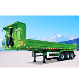 Nouvelle <span class=keywords><strong>semi</strong></span>-<span class=keywords><strong>remorque</strong></span> benne basculante hydraulique à 3 essieux de 40 tonnes en acier avec télécommande pour camion léger - Product Image 2