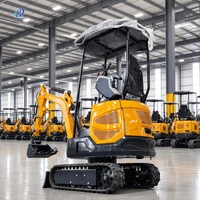 Grande réduction : Mini-excavatrice de 1,5 tonne avec cabine, moteur diesel Kubota, certifiée CE EPA EURO5, excavatrice sur chenilles pour jardin