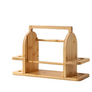 Wooden Yarn Spool Stand Desktop Knitting Tool With <b>Hooks</b> And Yarn Storage For <b>Crochet</b> And Knitting Projects - Product Image 5