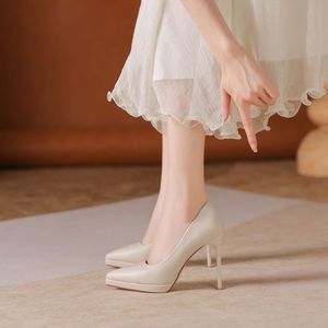 Escarpins à bout pointu 1089B, talon super haut 8 cm, dessus en PU, chaussures formelles pour femmes, pour le bureau et les mariages - Product Image 2