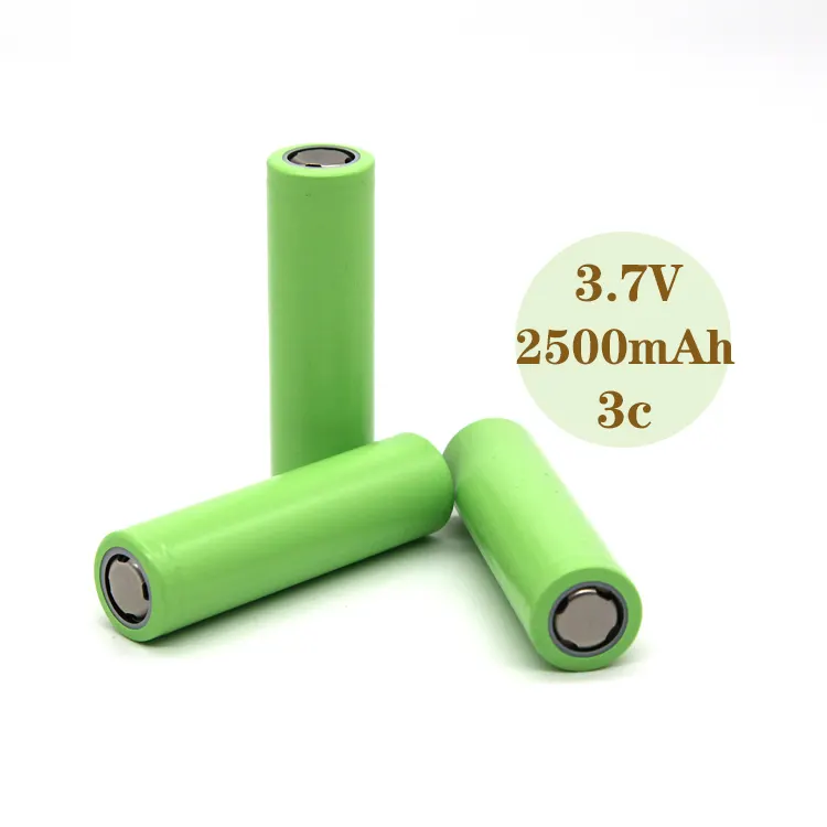 3.7V 18650 hücre 2500mah 3c fabrika toptan NCM New18650 lityum pil 2500mah 3c Li-ion silindirik pil hücreleri