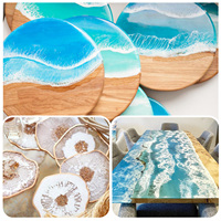 Pâte de pigment en résine époxy titane, colorant concentré écologique opaque pour l'art DIY, pour la création de dessous de verre à motifs vagues océaniques, résine UV