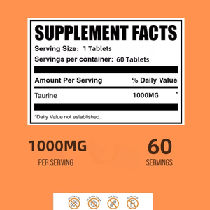 Nuevo estilo, venta al por mayor, formulación personalizada, tabletas de taurina, suplemento sanitario para adultos, etiqueta privada vegana sin gluten - Product Image 5