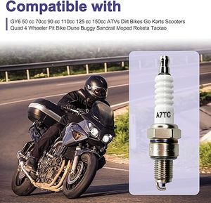 อะไหล่หัวเทียน A7TC 2ชิ้นสำหรับ GY6 50cc-160cc เครื่องยนต์แนวนอนสำหรับ Taotao, roketa, sunl, Baja atv/ สกู๊ตเตอร์/ จักรยานสกปรก - Product Image 2