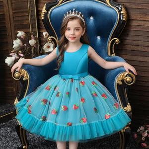 Vestido <span class=keywords><strong>de</strong></span> niña con lazo bordado <span class=keywords><strong>de</strong></span> fresa, tutú <span class=keywords><strong>de</strong></span> malla <span class=keywords><strong>de</strong></span> encaje para boda, Navidad, fiesta <span class=keywords><strong>de</strong></span> cumpleaños - Product Image 1