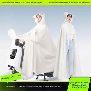 Poncho de pluie pour vélo électrique adulte, imperméable épais et extra long pour cyclisme sous forte pluie - Product Image 2