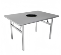 Table à manger en acier inoxydable populaire pour le camping en plein air pour le stockage pliant barbecue marmite nouveau produit