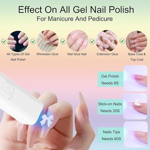 UV Nail <b>Light</b> for Nails Dryer Mini Nail LED <b>Light</b> with <b>Stand</b>, LCD Screen with 3 Timer - Cordless Rechargeable USB Gel X Lamp - Product Image 2