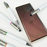 Stylo bille en plastique de haute qualité, arc-en-ciel, avec logo personnalisé imprimé, poignée en caoutchouc doux au toucher, largeur d'écriture de 1,0 mm