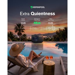 Bomba de calor para piscinas Varminpool de 40000 BTU y 240V, calentador eléctrico inteligente para piscinas enterradas con control por aplicación. - Product Image 5