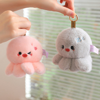 Boneka Gurita Emosional Plush Baru, Gantungan Kunci Tas, Hadiah Ulang Tahun Anak, Cincin Kunci Gurita Lembut Warna-warni