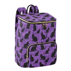 Large Capacity Customs Cute cat Fashion Casual Quilted <b>Backpack</b> Polyester Zipper Multifunctional Travel Bag for Adult - Product Image 2