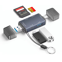 Lector de Tarjetas SD y TF USB 3.0 6 en 1, Tipo C, USB A, Interfaz Dual, OTG, Plug & Play, Adaptador de Tarjeta de Memoria de Aluminio para Teléfono y Portátil
