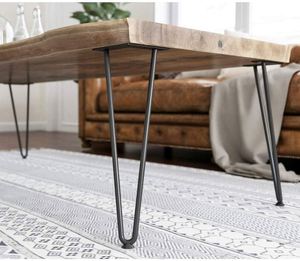 Industrial Style Black Iron Powder Coated Heavy Duty DIY Furniture <b>Legs</b> Hairpin Design <b>for</b> Bedroom Workshop Outdoor Living Room - Product Image 5