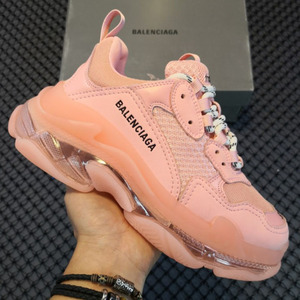 U. S. UNA Tripla S Scarpa In Pelle Trasparente Del Progettista Famoso Marchi di Moda Bianco Balencia Scarpe Da Tennis - Product Image 3