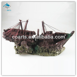 Pecera Acuario Resina Artesanía Veleros Decoración CA25316 - Product Image 1