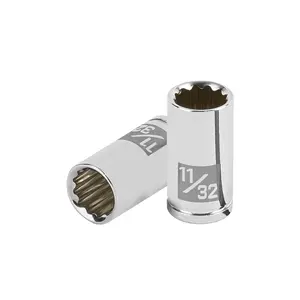 Juego de llaves de vaso de 12 puntas, 11/32 pulgadas, con accionamiento de 1/4 pulgadas, TRUPER - Product Image 1