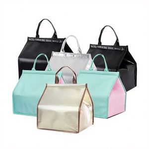 Sac isotherme non tissé métallisé brillant avec couche en aluminium pour la livraison de nourriture, emballage de sandwichs, pizzas, pains, réutilisable, couleur personnalisée - Product Image 2