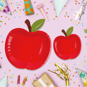 <span class=keywords><strong>Assiettes</strong></span> <span class=keywords><strong>en</strong></span> papier biodégradables <span class=keywords><strong>en</strong></span> forme de pomme rouge personnalisées <span class=keywords><strong>en</strong></span> gros pour la décoration d'événements et de fêtes d'anniversaire pour enfants - Product Image 4