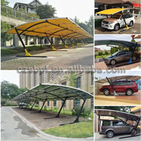 Abri d'auto simple en aluminium de luxe beau toit arqué extérieur étanche Garage abri de stationnement cadre en métal auvent de voiture privée