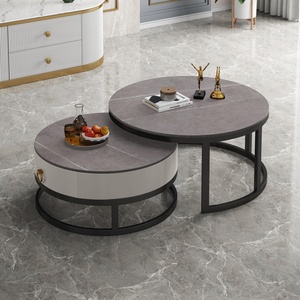 Nouvelle table basse modulable 2022, design rond, table à thé extensible en ardoise, table de café - Product Image 3