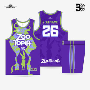 Özel Zootopia Basketbol Forması Seti - Yetişkin/Gençler için Kişiselleştirilmiş İsim ve Numara Süblimasyonlu Forma Şortları - Product Image 3