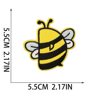 Venta al por mayor de tela de dibujos animados de abeja Diy parche bordado Transferencia de Calor caliente fusión <span class=keywords><strong>Gule</strong></span> respaldo bordado pegatina en parches - Product Image 5
