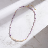 Collier ras du cou en argent sterling 925 avec perles violettes, perle d'eau douce, plaqué or, rétro, réglable, bijoux pour femmes