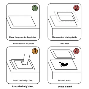Tampon encreur transfrontalier pour empreintes de bébé, fait main, écologique, encre non collante, sans lavage, anti-infection croisée, souvenir empreinte main et pied - Product Image 4