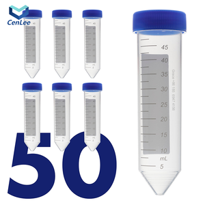 Tubes de centrifugation ronds en plastique PP haute transparence de 50 ml avec zone d'écriture blanche et capuchon pour une gestion facile du codage des échantillons - Product Image 1