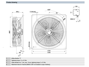 Ventilateur axial AC robuste de 800 mm ebm-papst W6D800-GD01-01/F09 pour systèmes de ventilation industrielle et tours de refroidissement CVC - Product Image 2