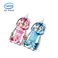 Pochette Doypack personnalisée à forme spéciale avec bouchon à clapet et bec verseur pour shampoing, gel douche, savon liquide, sac en aluminium avec poignée pour cosmétiques