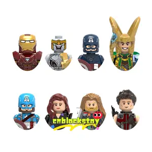 Figura de superhéroes de película Loki Thor Hawkeye Black Widow Chitauri Tony Stark Mini figura de bloques de construcción de acción juguete de plástico X0259
